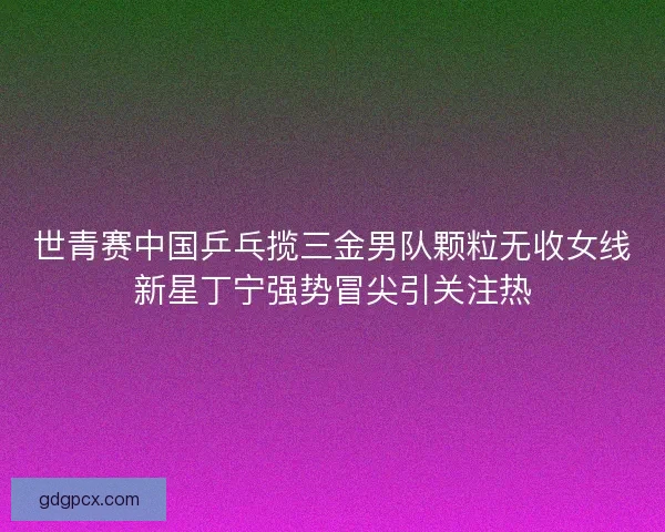 世青赛中国乒乓揽三金男队颗粒无收女线新星丁宁强势冒尖引关注热