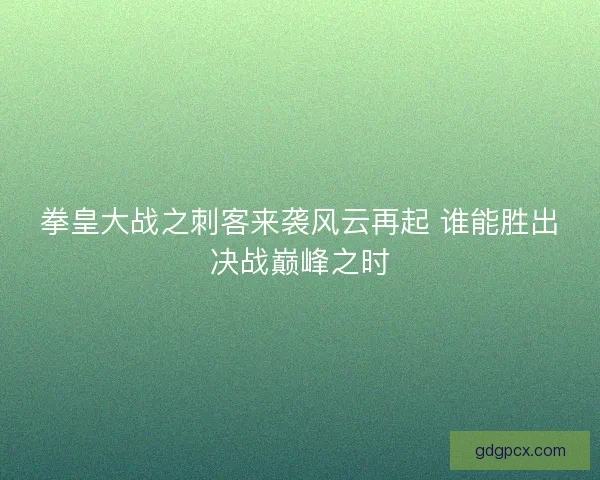 拳皇大战之刺客来袭风云再起 谁能胜出决战巅峰之时 拳皇大战之刺客来袭风云再起 谁能胜出决战巅峰之时