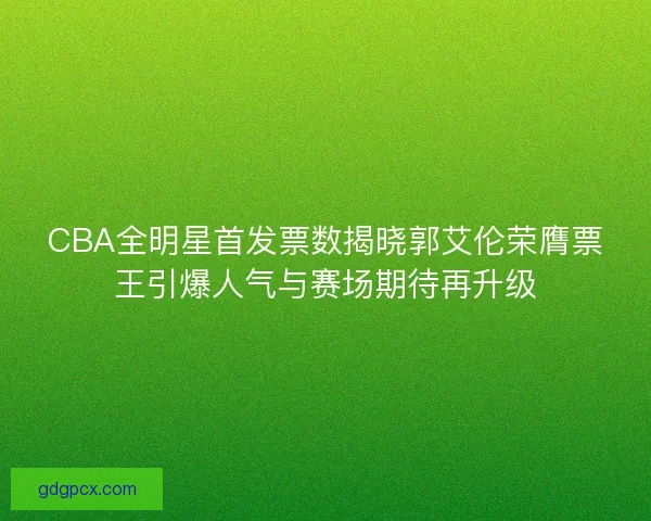 CBA全明星首发票数揭晓郭艾伦荣膺票王引爆人气与赛场期待再升级 CBA全明星首发票数揭晓郭艾伦荣膺票王引爆人气与赛场期待再升级